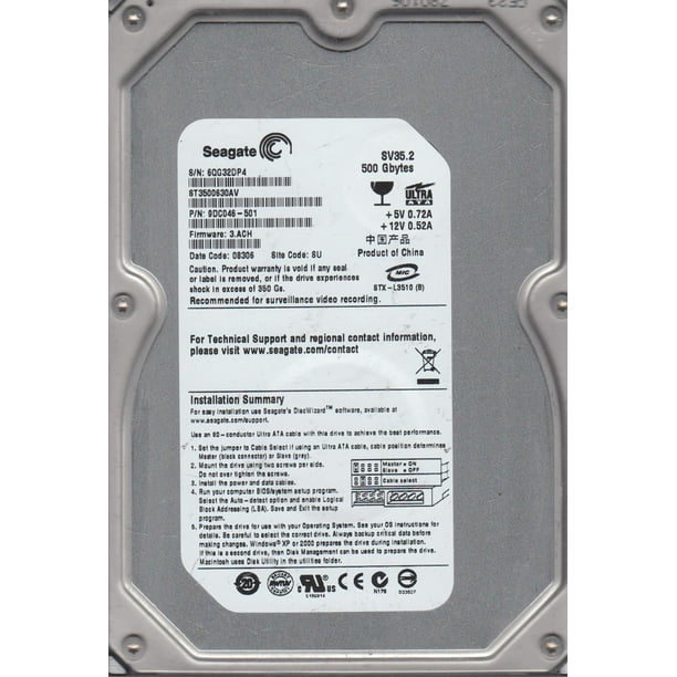 Internal Hard Drive Seagate ST3500630AV 500GB